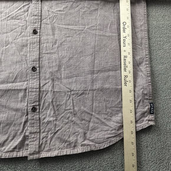 PrAna Shirt Adult Extra Large Red Button Up Short Sleeve Slim Fit Casual Men's - Picture 12 of 14